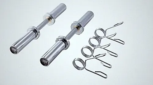 Heavy Duty Barbell 20 Inch Olympic Dumbbell Handle Pair Solid Steel Two