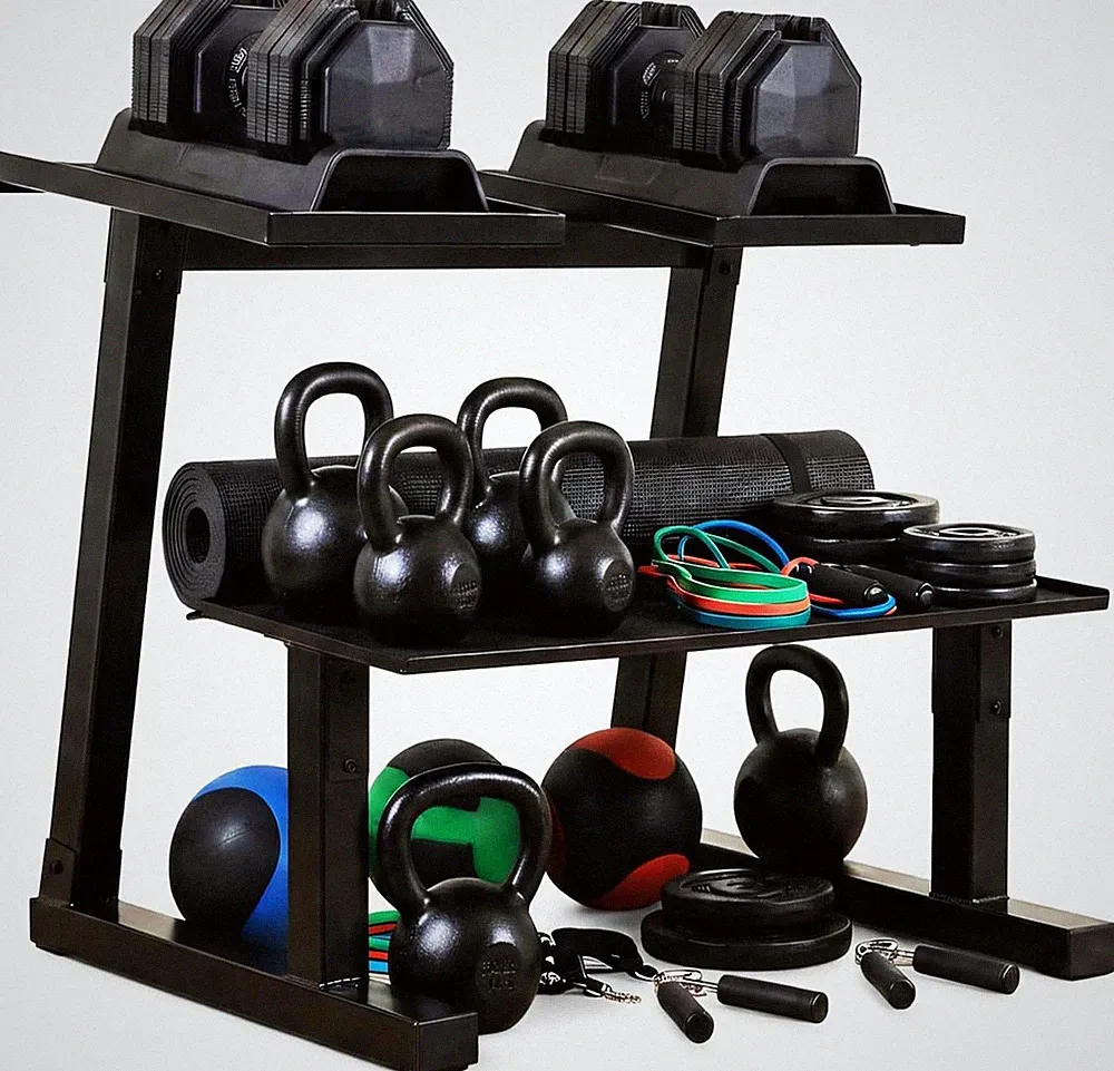 Heavy Duty Dumbbell & Kettlebell Rack - 2/3 Tier Storage Stand for Home Gym
