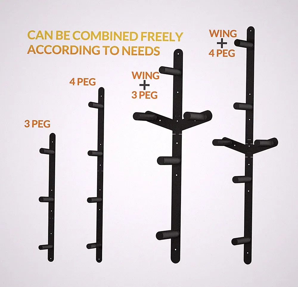 Heavy Duty Rack For Weights & Plates - Wall Mounted- Gym Signature Fitness 3 Peg