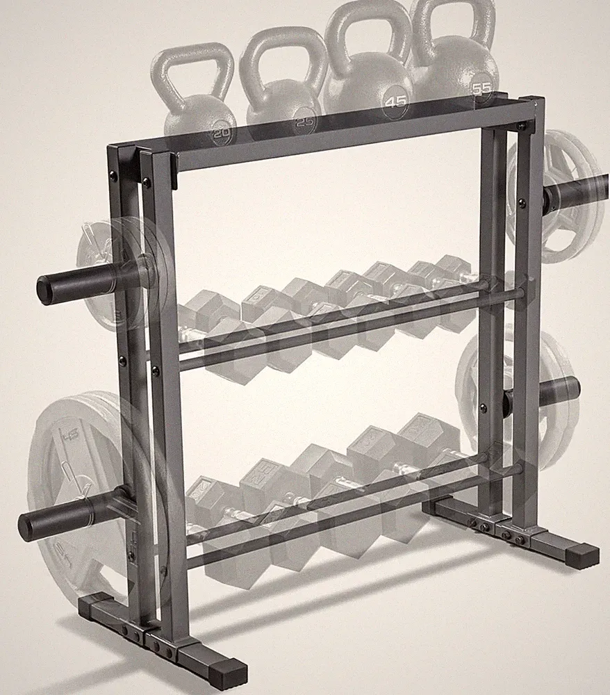 Heavy-Duty Weight Storage Rack - 3-Tier Organizer for Dumbbells & Kettlebells