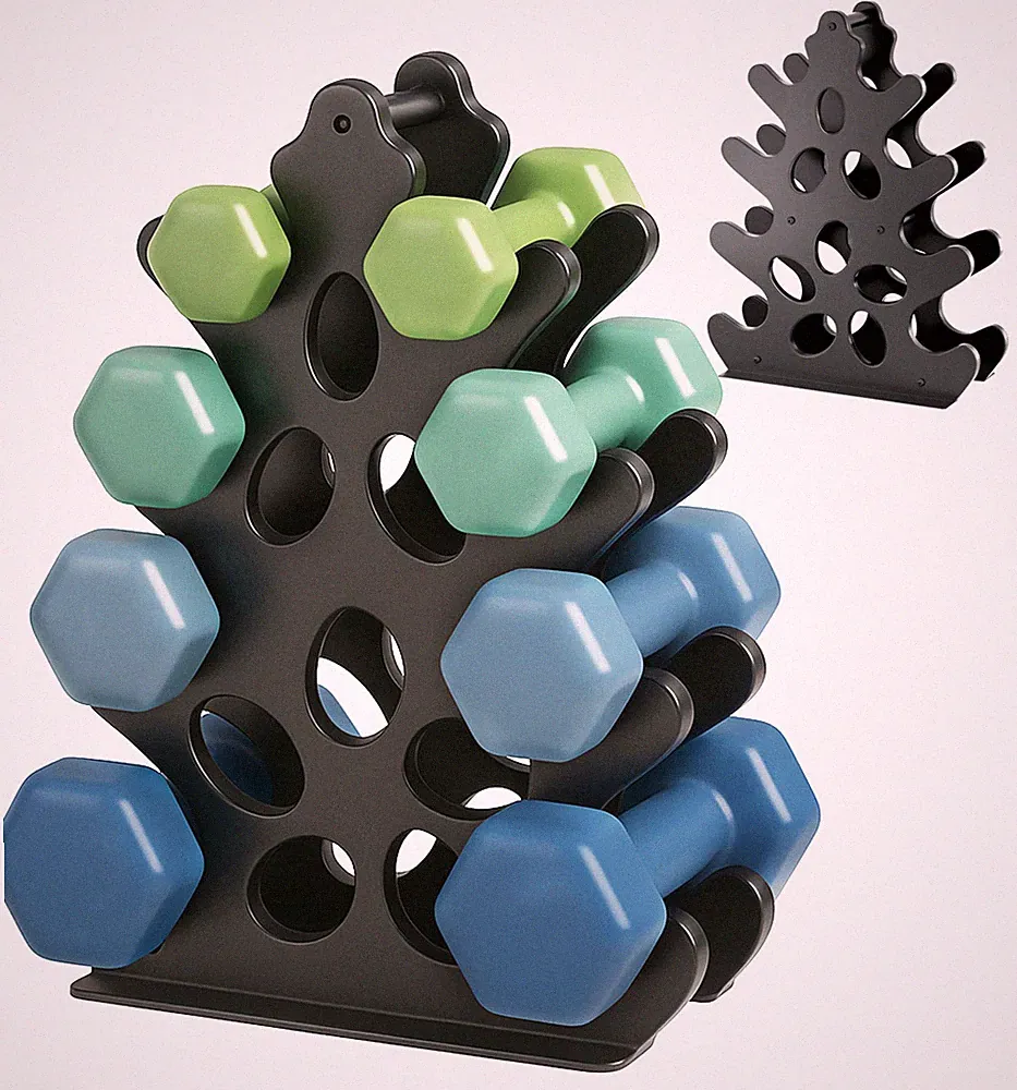 HeavyDuty 4Tier Dumbbell Rack Metal Weight Stand for Gym