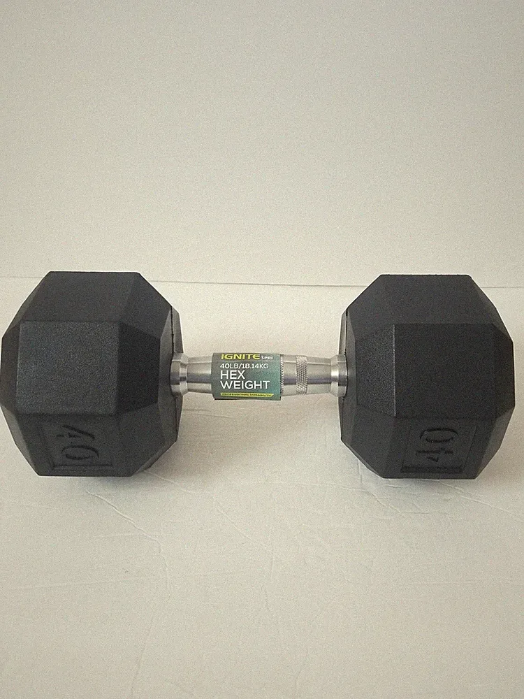 HEX 40lb Ignite Spri Dumbbell ONE Rubber Coated 40 Pound