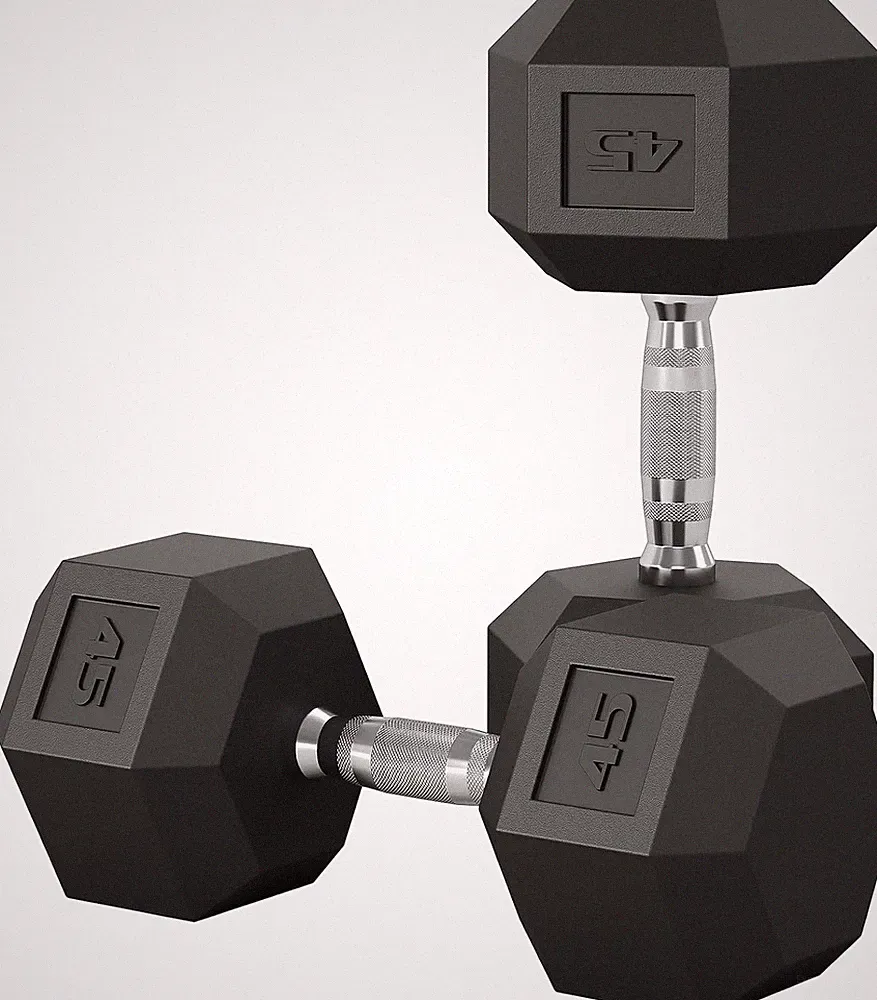 Hex Dumbbell 25-50 LB Set of 2 Strength Training Hand Weights Pair
