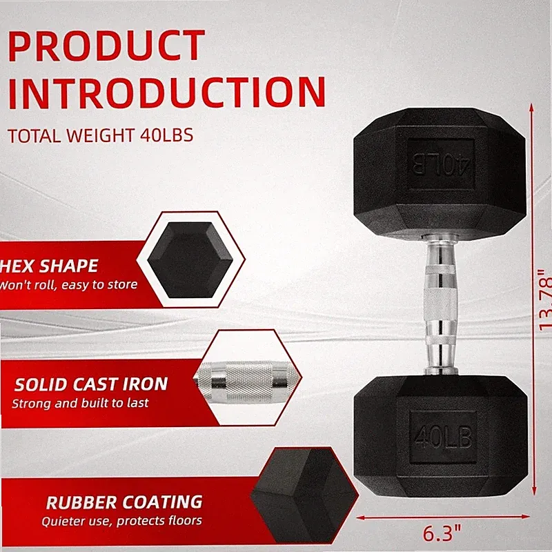 Hex Dumbbell Anti-Slip Comfort Grip Neoprene Coating Strength Training New