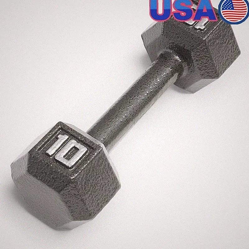 Hex Dumbbell Full Body Workout No-Roll Head Cast Iron Strength Training Fitness