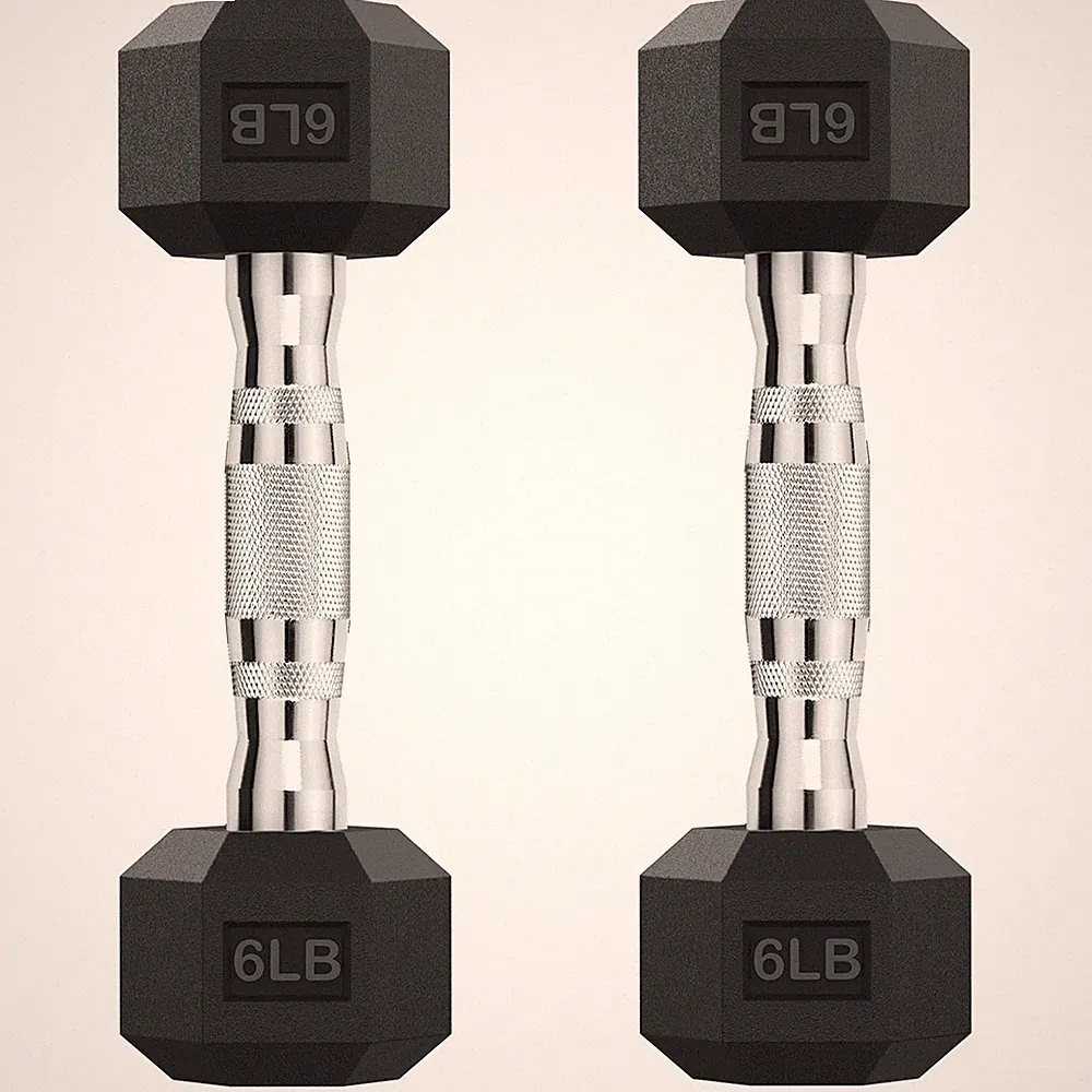 Hex Dumbbell Rubber Encased Strength Training Dumbbells, Hand Weight For Work...