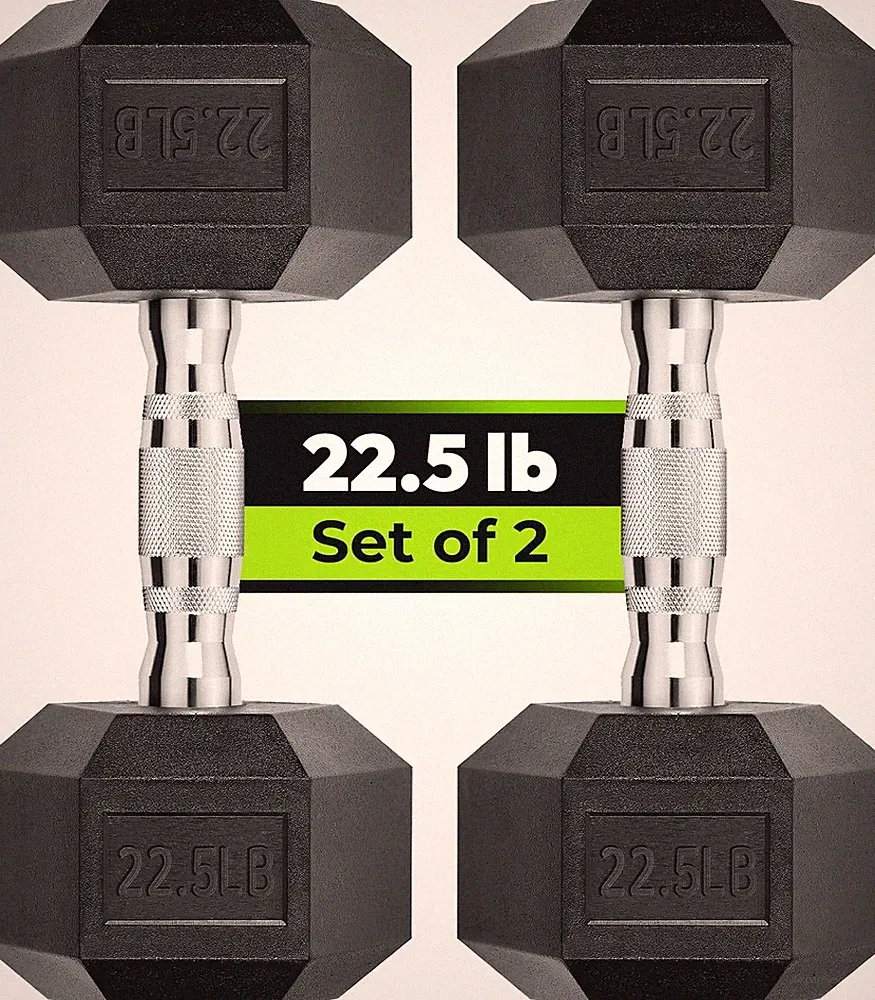 Hex Dumbbell Set 2.5-125 Lbs Rubber Coated Weights for Strength Training