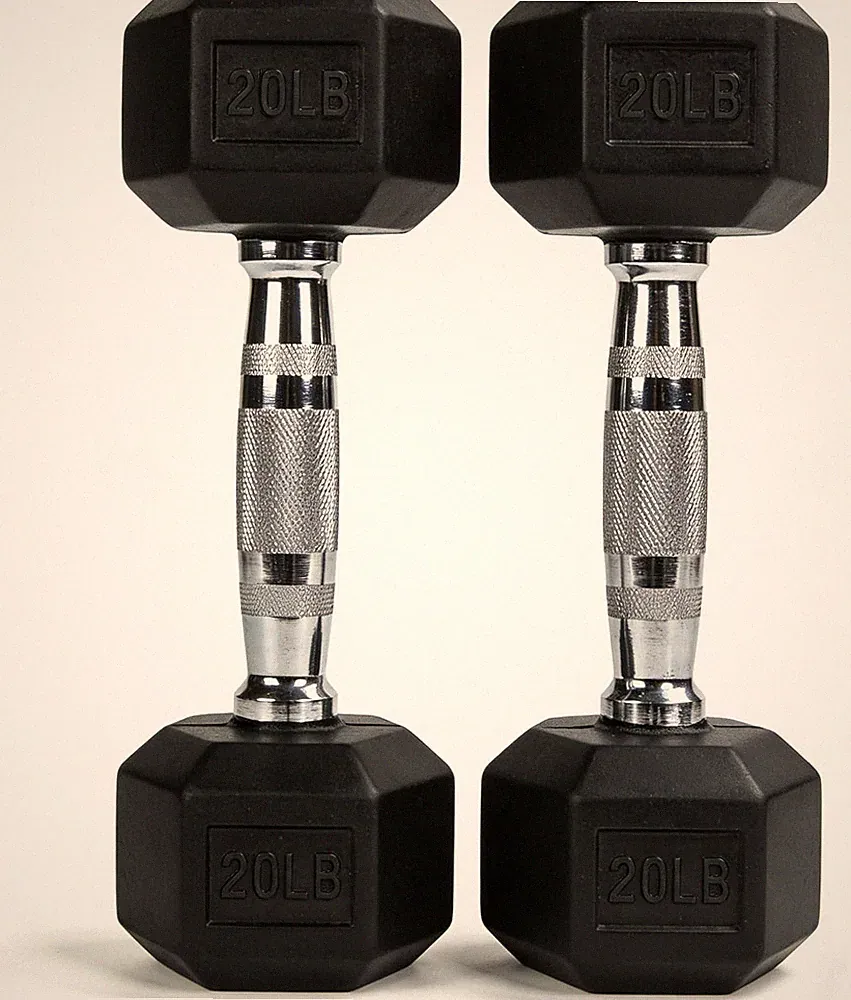 Hex Dumbbell Set 5–90lb Rubber Coated Weights Home Gym Training