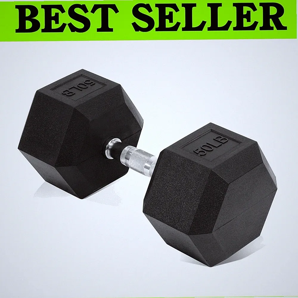 Hex Dumbbell Set 50lb with Alloy Steel Handle=**