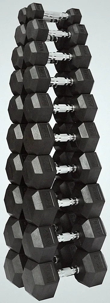 Hex Dumbbell Set Rubber-Coated Complete Set 100lb-800lb (Pairs) Weight Training