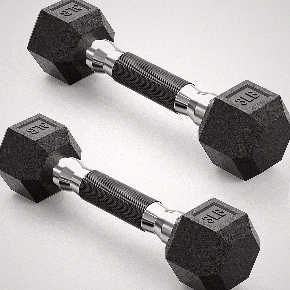 Hex Dumbbell Set with Rubber Grip 2.5-125Lb, Odorless Rubber Coated Weight Fixed