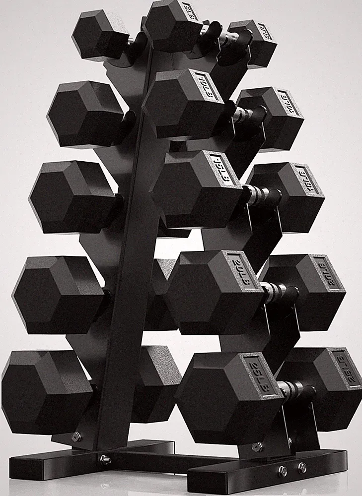 Hex Dumbbell Sets with Rack, 100-600Lb Rubber Coated Dumbbell Weight Set and Sto