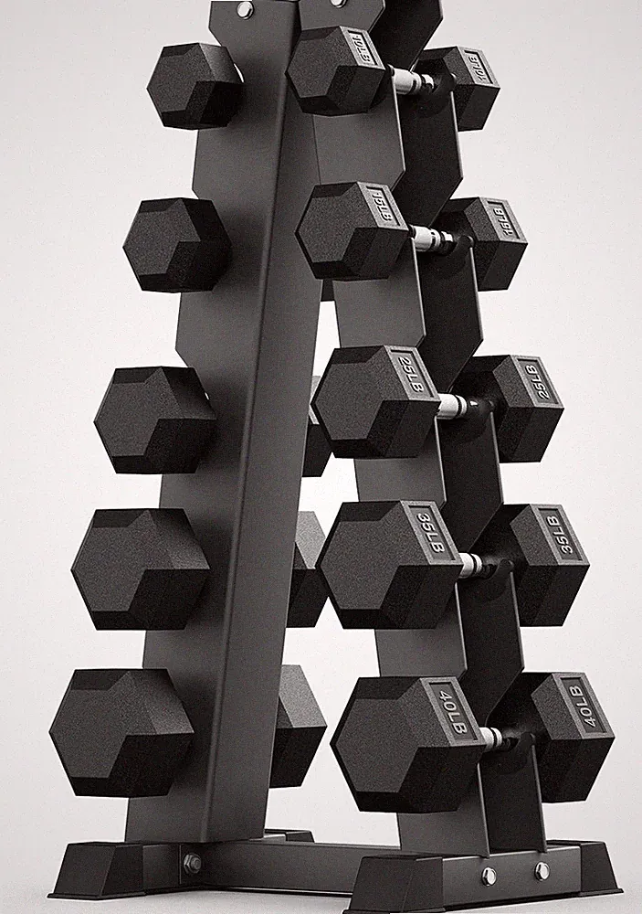 Hex Dumbbell Sets with Rack, 60-550Lb Rubber Coated Dumbbell Weight Set and Stor