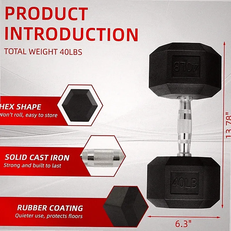 Hex Dumbbell W/ Comfort Grip Anti-Slip Design Strength Training Muscle Toning US