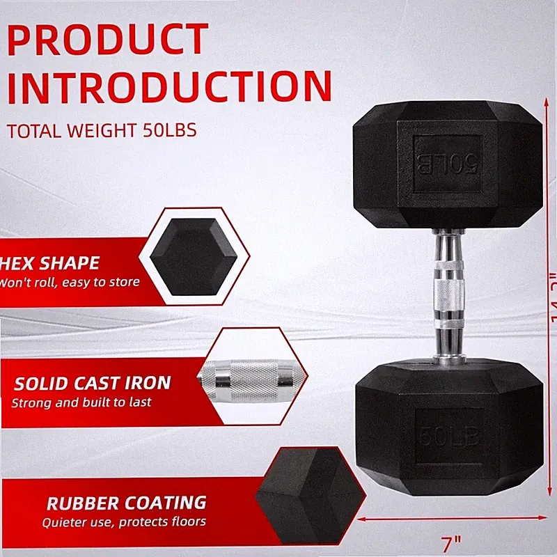 Hex Dumbbell W/ Comfort Grip Anti-Slip Design Strength Training Muscle Toning US