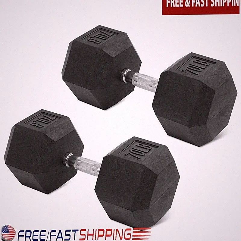 Hex Dumbbell W/ Non-Slip Grip Chrome Handle Ideal Total-Body Strength Training