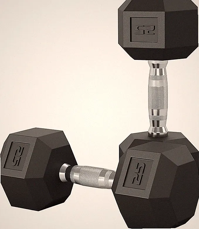 Hex Dumbbells 25-50LB Set of 2 Pair Hand Weights Strength Training