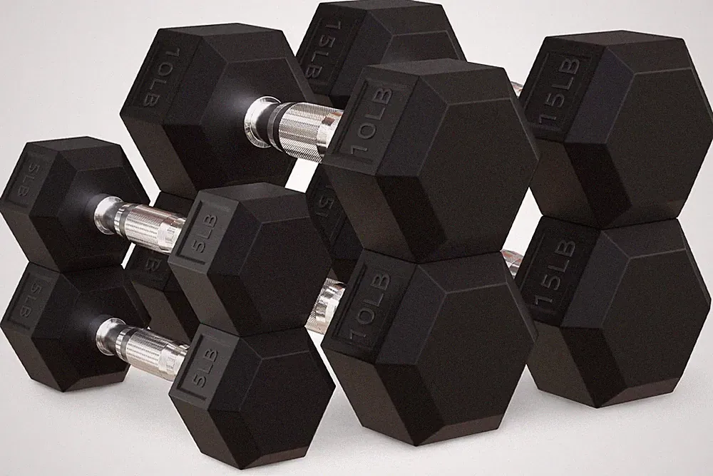 Hex Dumbbells Coated Hand Weight Set, 60LBS Sets