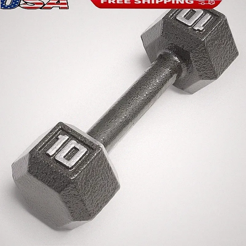 Hex Dumbbells No Roll Head Cast Iron 10lb Adjustable Weight Fitness Equipment US