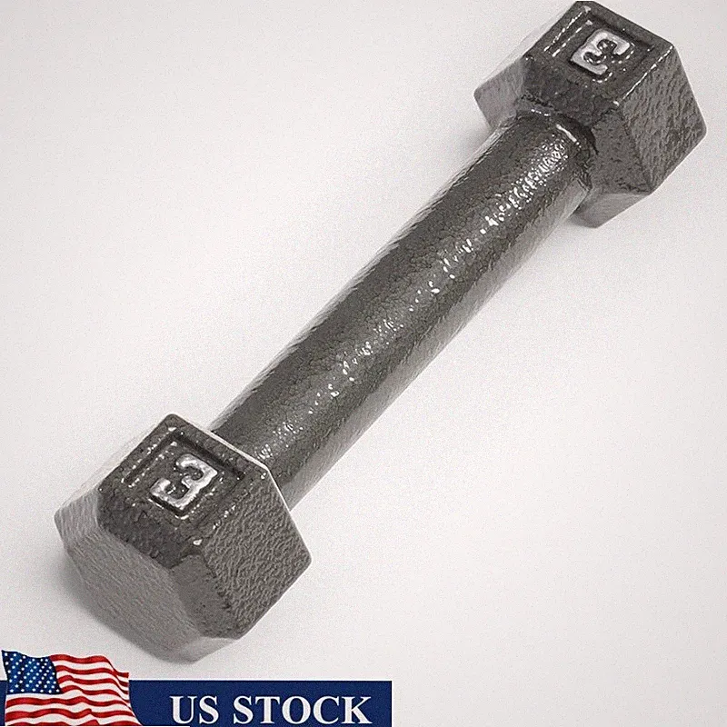 Hex Dumbbells No Roll Head Cast Iron Adjustable Weight Full Body Workout New