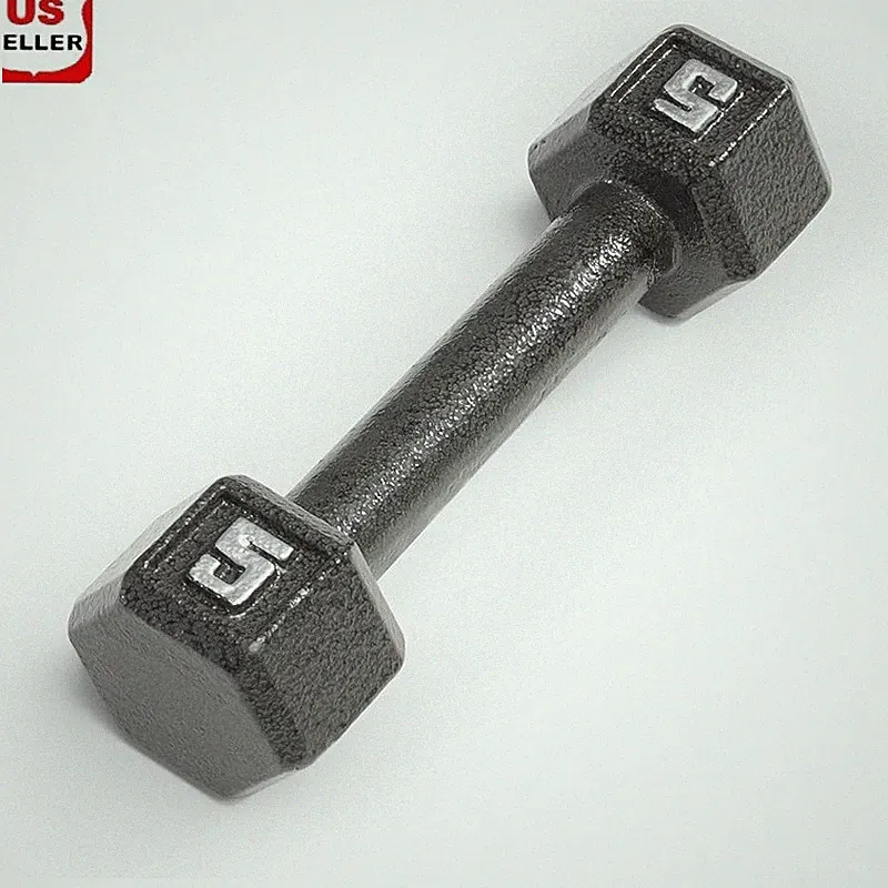 Hex Dumbbells No Roll Head Cast Iron Weight Training Fitness Gym Equipment New