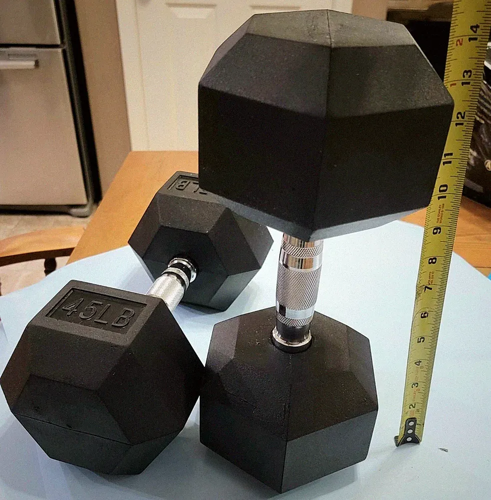 Hex Dumbbells Pair 20 lbs Rubber Coated Weights