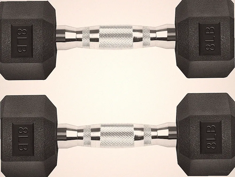 Hex Dumbbells Rubber Coated Cast Iron Hex Black Dumbbell Free Weights