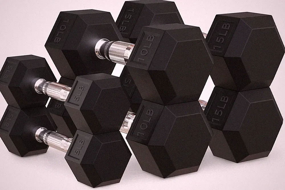 Hex Dumbbells Rubber Coated Hand Weight Set, 60LBS Sets