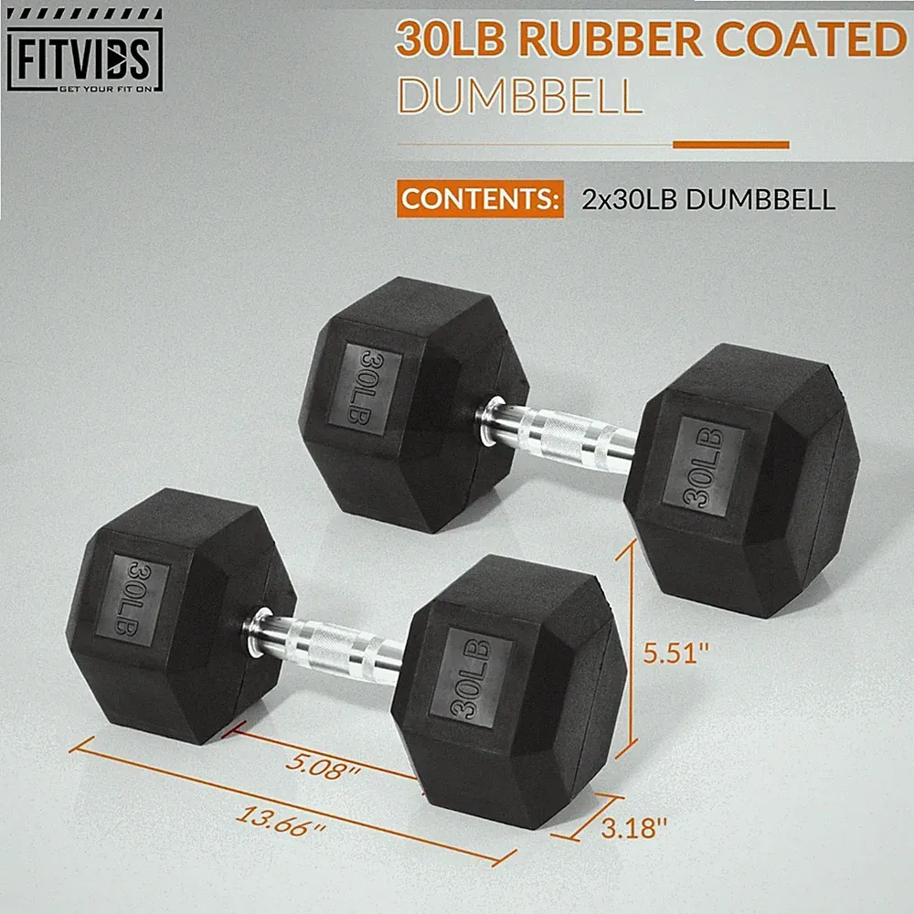 Hex Dumbbells Rubber Coated Hand Weights for Exercises and Fitness Home Gym,...