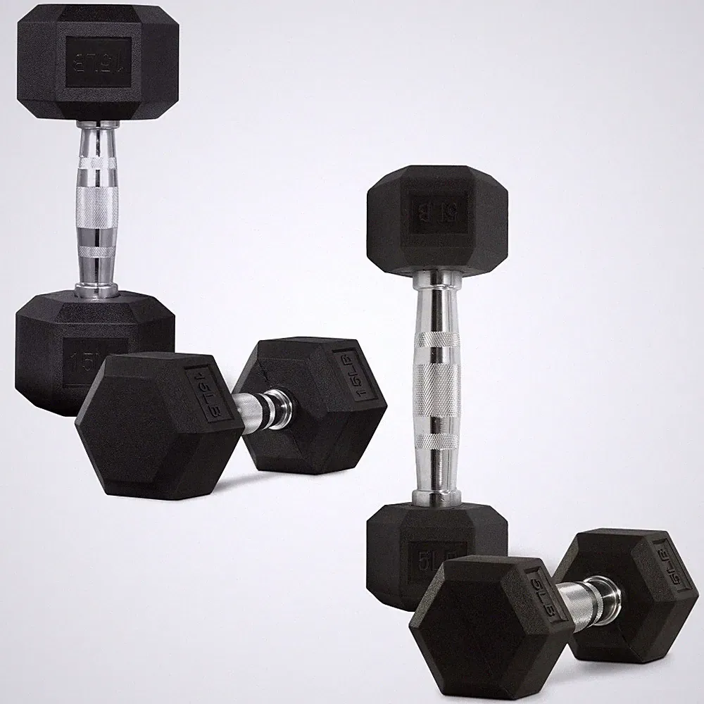 20 lb cast iron hex dumbbells set of 2