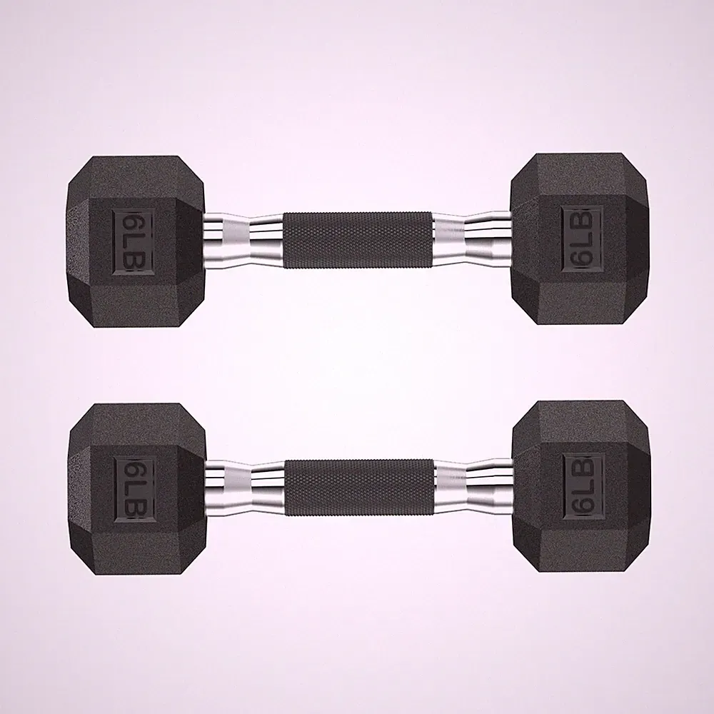 Hex Rubber Dumbbells, Non-Slip Handle Design for Secure & Comfortable Grip, H...