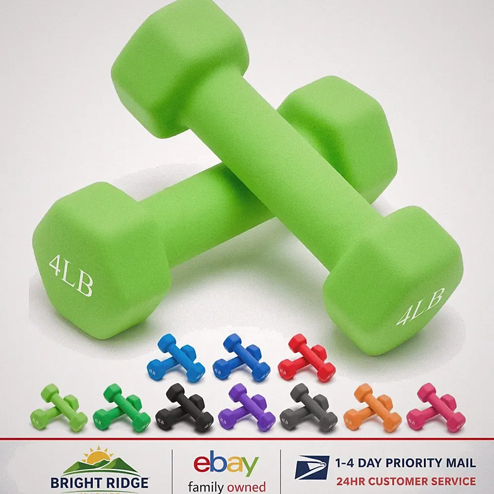 Hex Shape Dumbbell Weights, Set of 2 Neoprene for Comfortable Grip Training