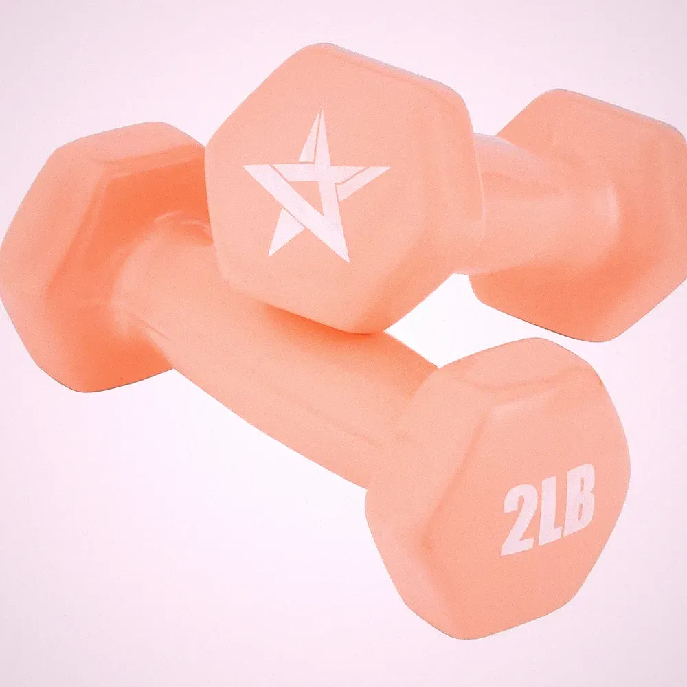 Hexagon Dumbbell Pair with Vinyl Coating for Home Gym Strength Training 2 to 15
