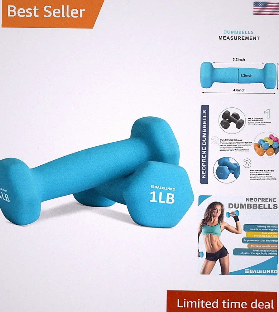 Hexagonal Neoprene Dumbbells with Non-Slip Grip for Flexible Workouts