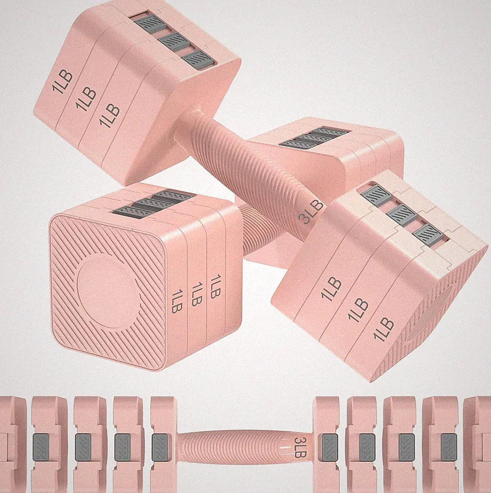 Hezeyferg 22LBS Adjustable Dumbbells Set, Hand Weights Sets with 5 Levels 3Lb, 5