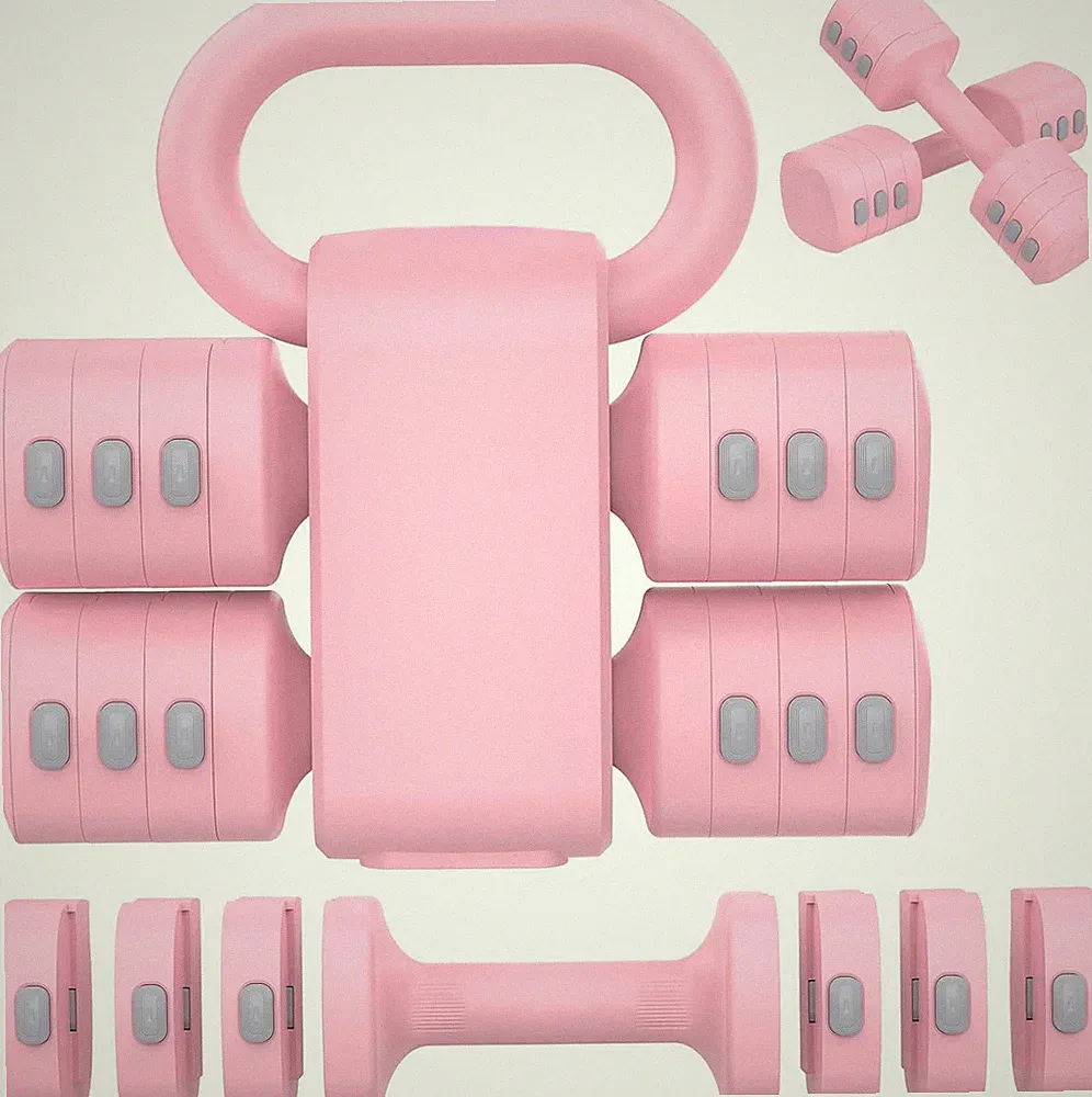 Hezeyferg Adjustable Dumbbell Set, 2-in-1 Hand Weights with Kettlebell Form