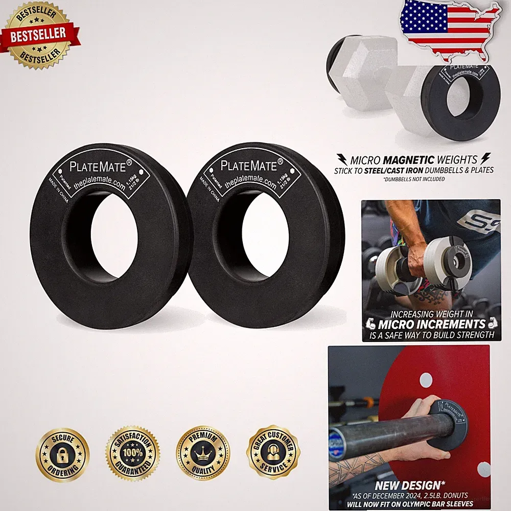 High-Quality 2.5lb Magnetic Donut Weights - 5lb Set, Smart Microloading