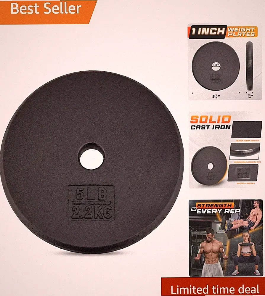 High-Quality Cast Iron Weight Plates with Rust-Resistant Finish - 5 to 25 Pounds