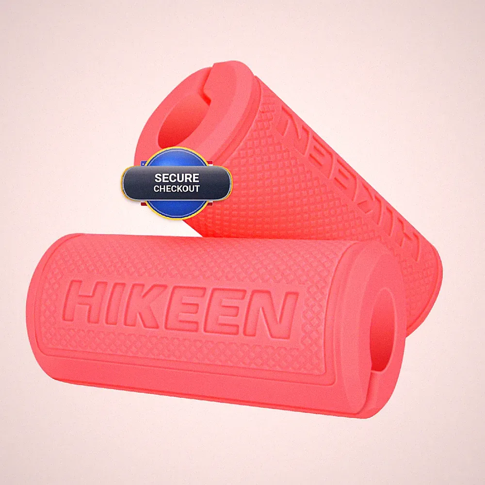 Hikeen Thick Bar Dumbbell Grips Non Slip Hard Rubber Barbell Grips For Weight