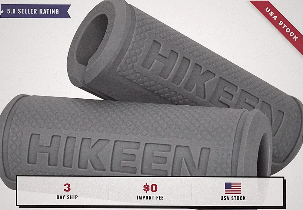Hikeen Thick Bar Dumbbell Grips,Non Slip Hard Rubber Barbell Grips,Grips for Wei