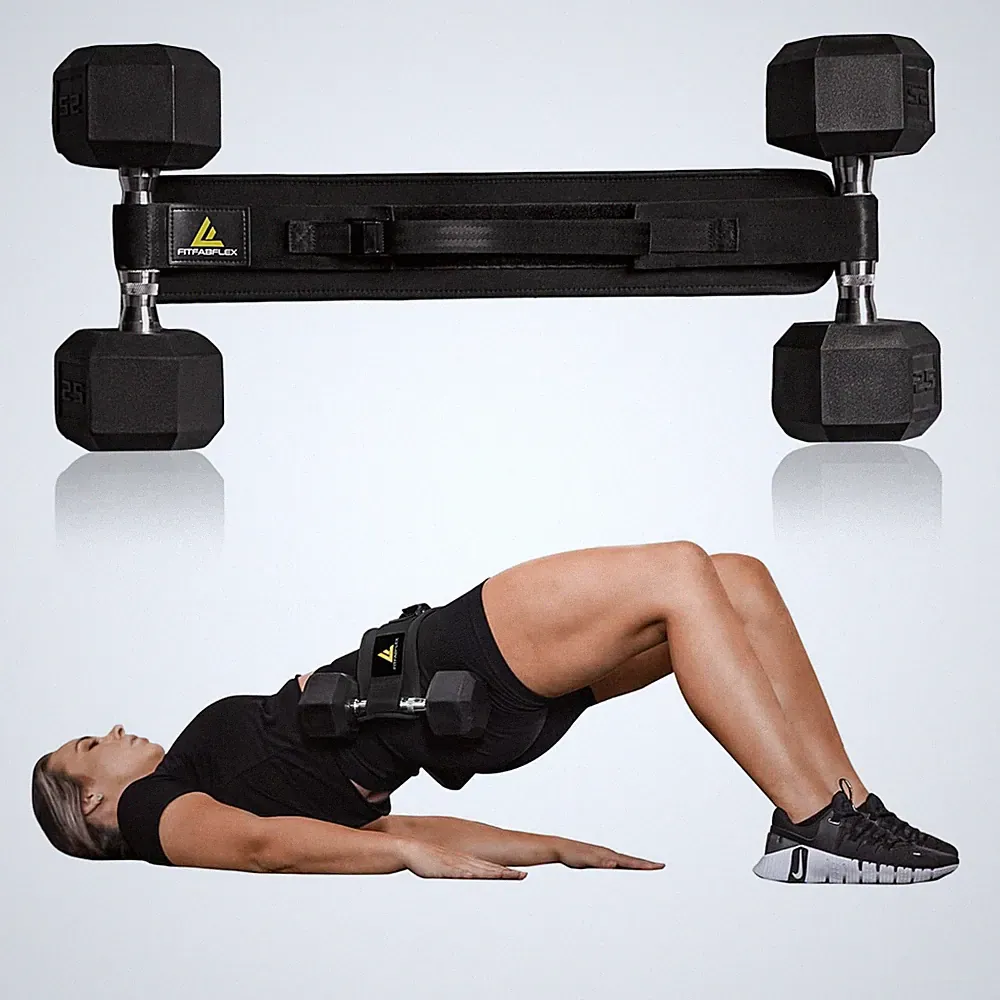 Hip Thrust Belt Adjustable Glute Trainer for Dumbbells Padded Home Gym