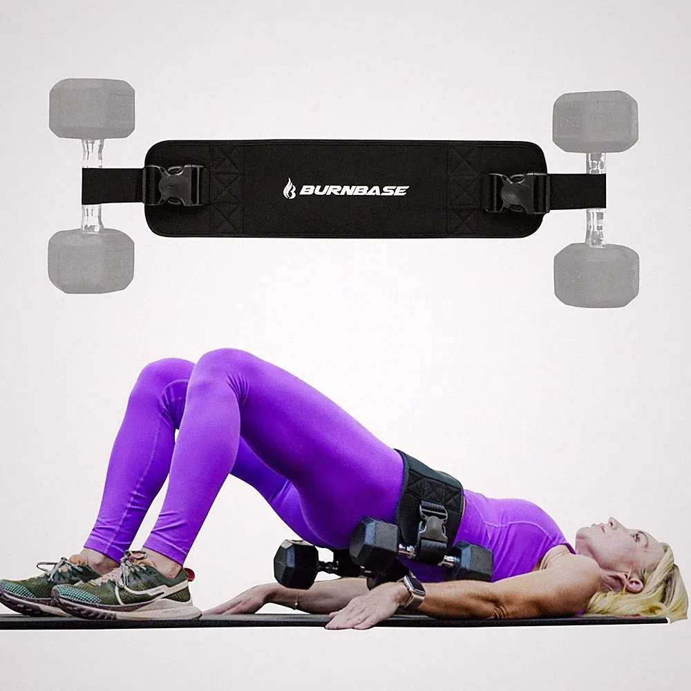 Hip Thrust Belt Adjustable Padded Glute Workout for Dumbbells Home Gym