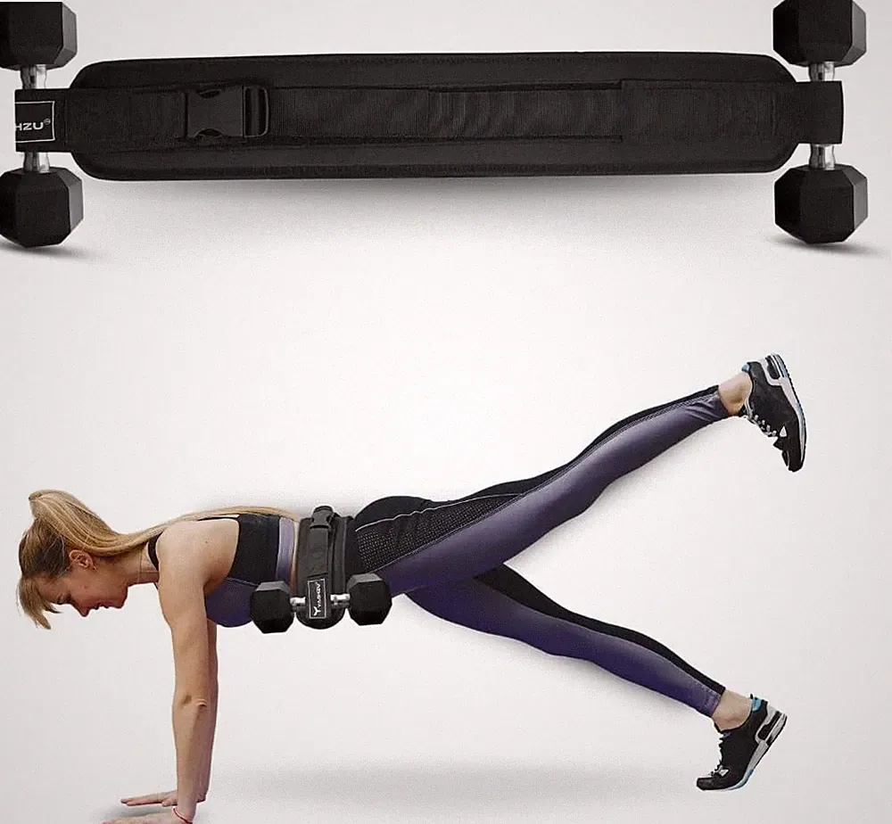 Hip Thrust Belt for Dumbbells - Adjustable Exercise Glute Bridge