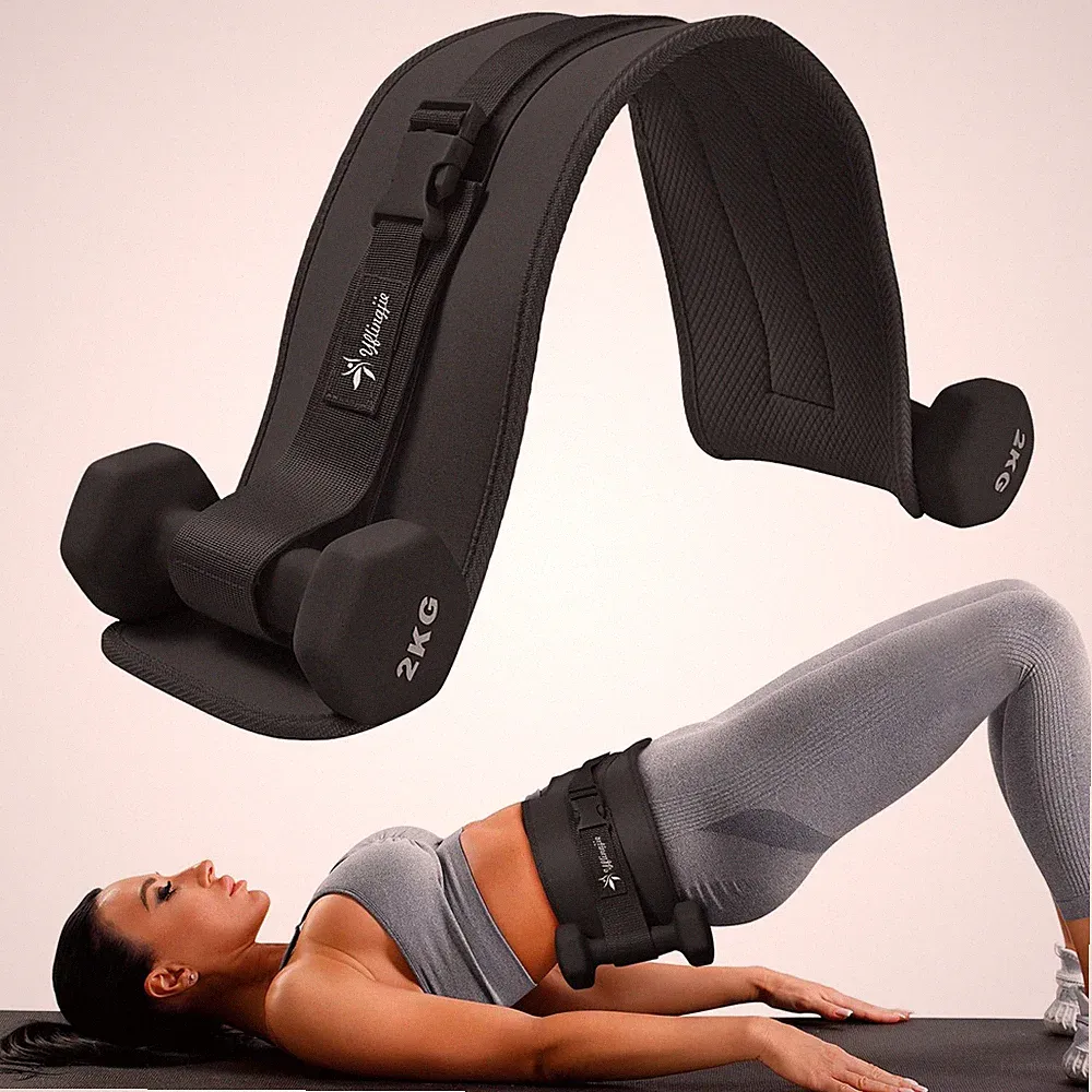 Hip Thrust Belt for Dumbbells & Kettlebells - Comfortable Home Gym Equipment