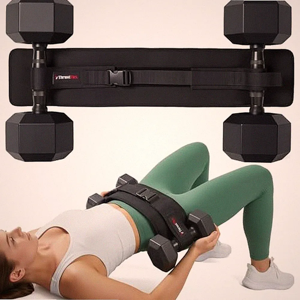 Hip Thrust Belt for Dumbbells, Kettlebells & Plates – ThrustFlex Booty Bel