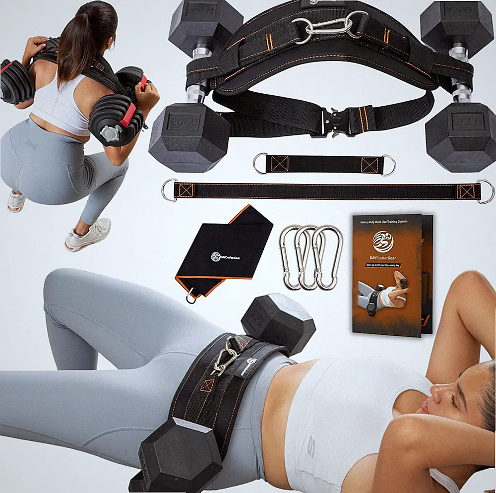 Hip Thrust Belt for Weights, Dumbbells & Kettlebells – Heavy Duty Glute Workout