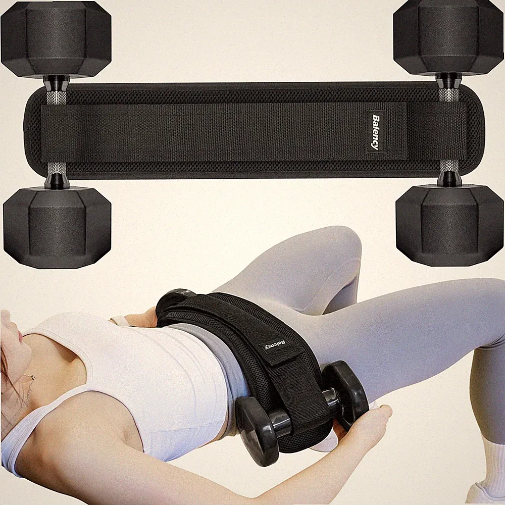 Hip Thrust Belt Padded Glute Trainer for Dumbbells Kettlebells Gym Home