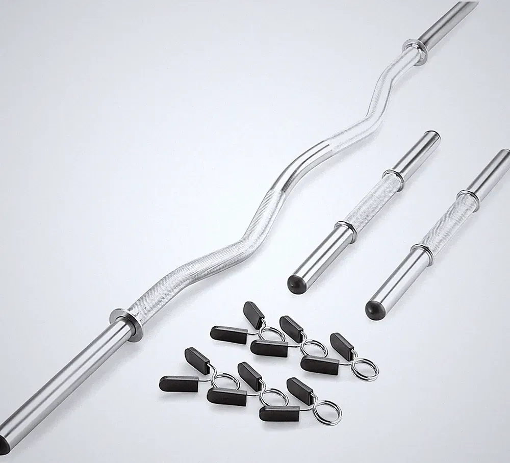Hollow Curl Bar and Dumbbell Handle Set with Spring Collars