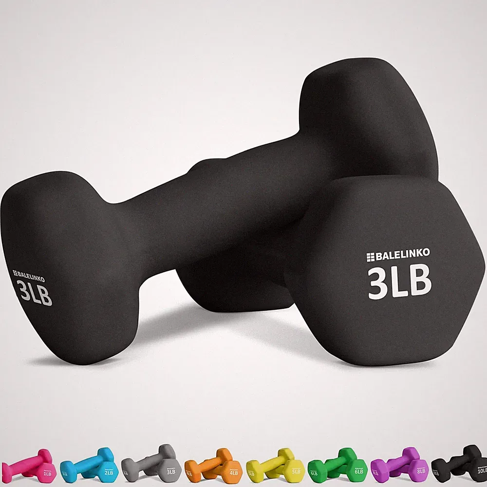Home Gym Equipment for Strength Training, Weight Loss, Pilates & Yoga - 3LB Pair