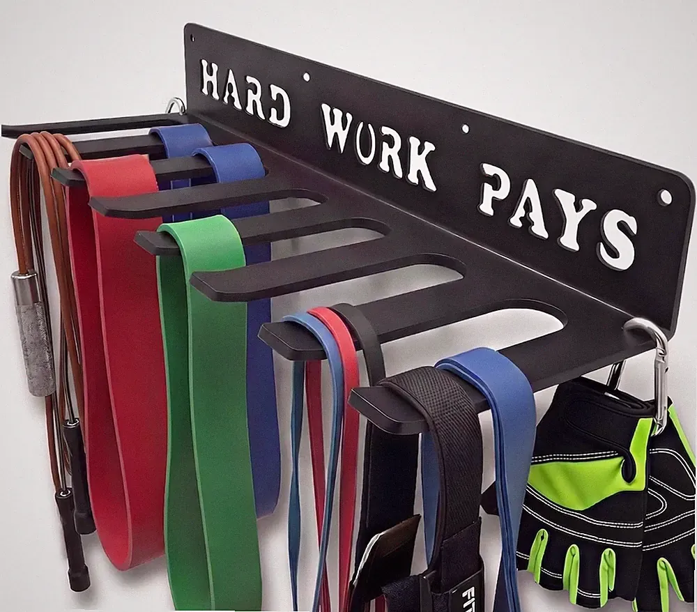 Home Gym Storage Rack 8 Hook Wall Mount Weight Dumbbell Fitness Equipment